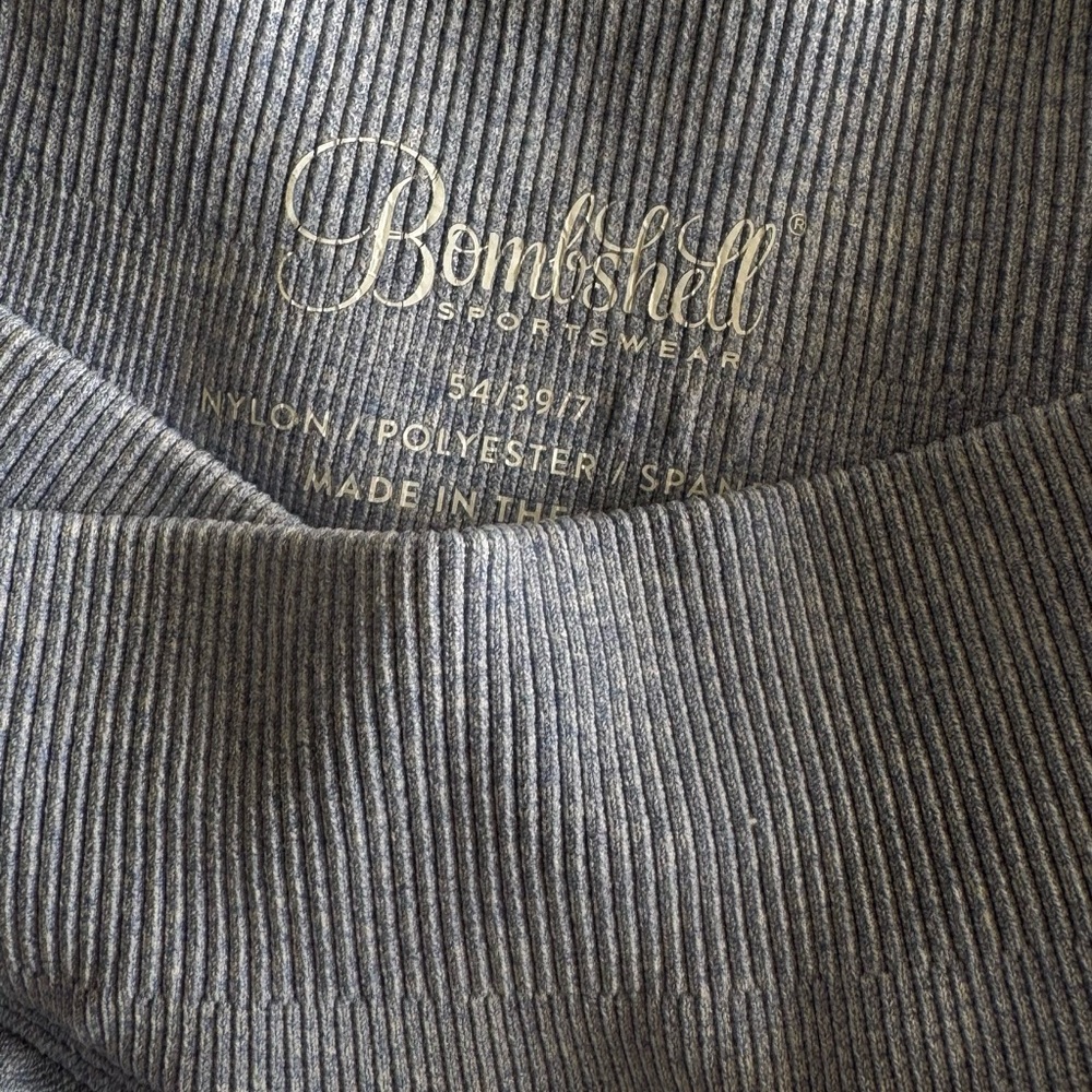 Bombshell Sportswear Charcoal Ribbed Top